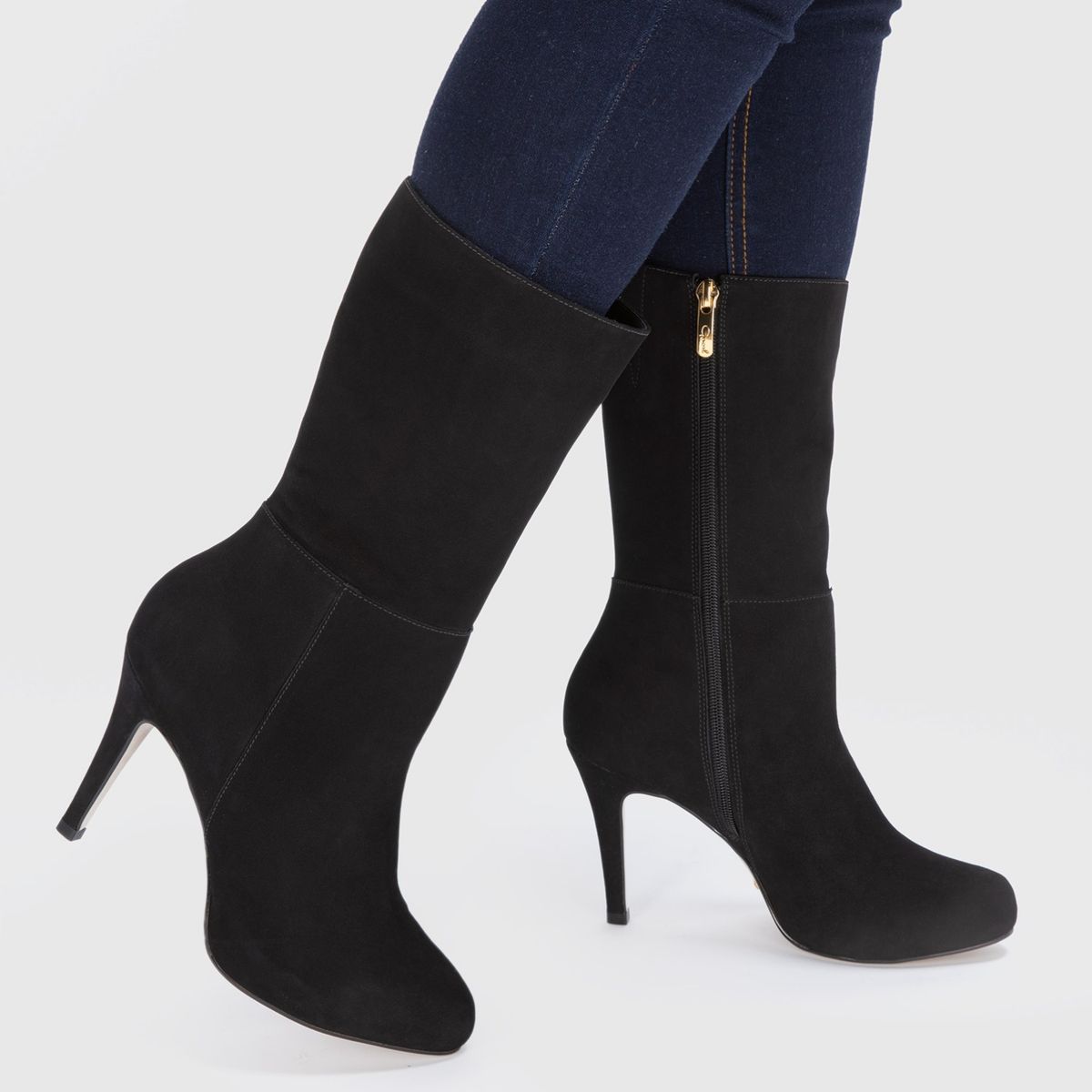 GACEL - Bota Mujer Cuero Negro Gacel