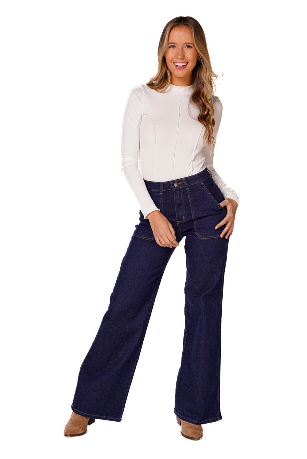 EFESIS - Jeans Wide Leg Tiro Alto Mujer Efesis
