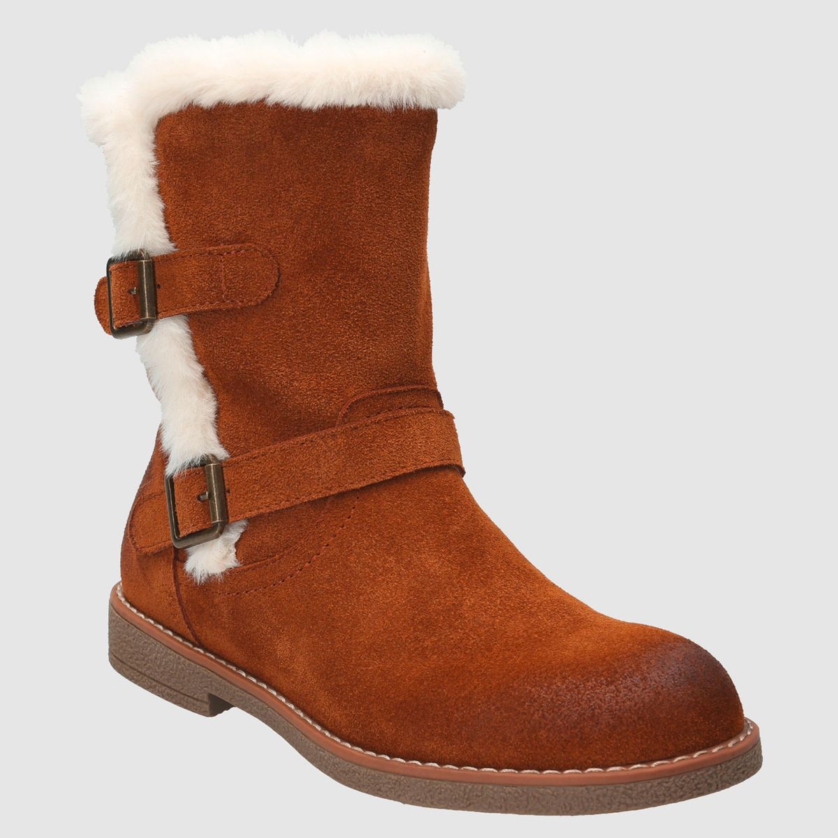 HUSH PUPPIES - Botin Mujer Cuero Cafe Hush Puppies