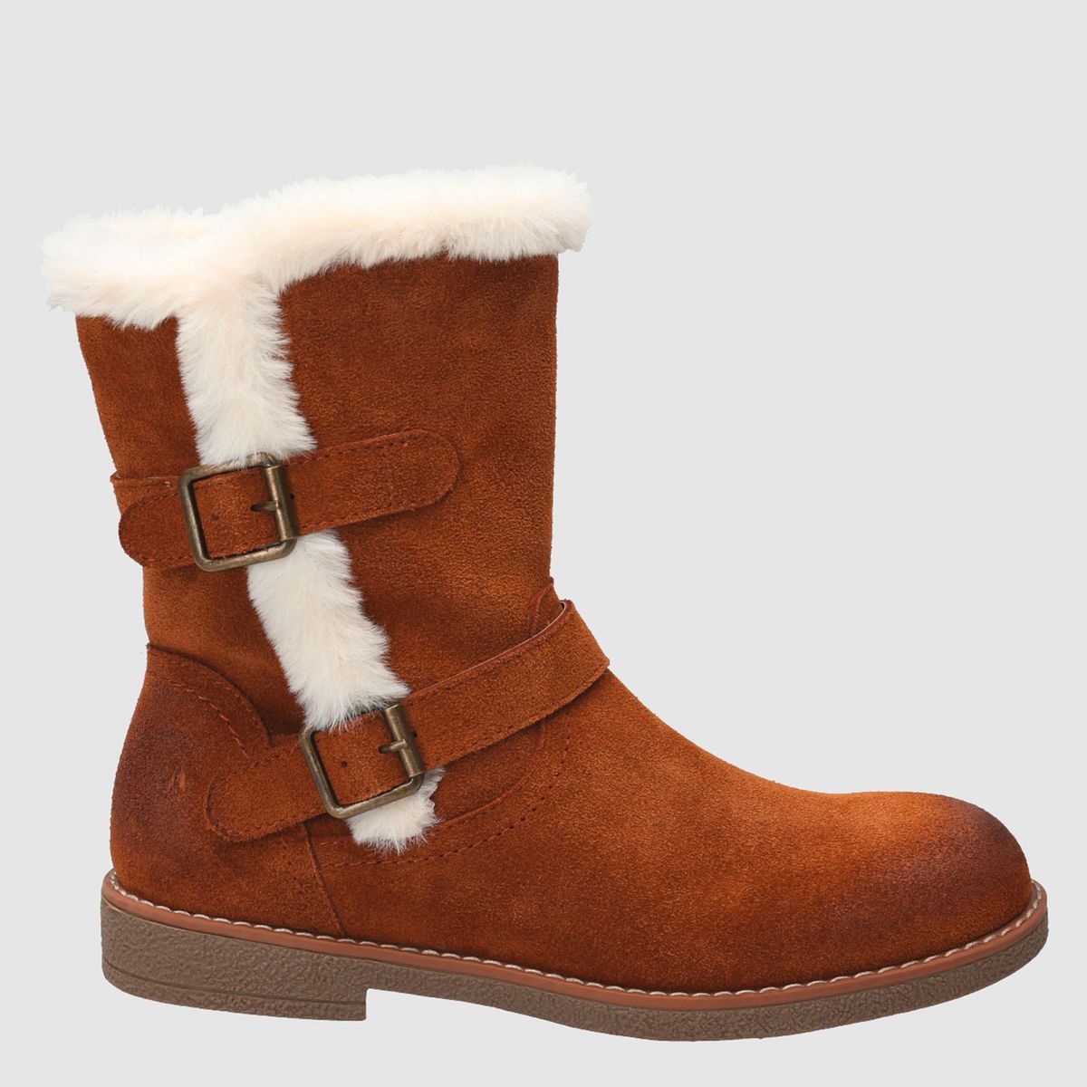 HUSH PUPPIES - Botin Mujer Cuero Cafe Hush Puppies