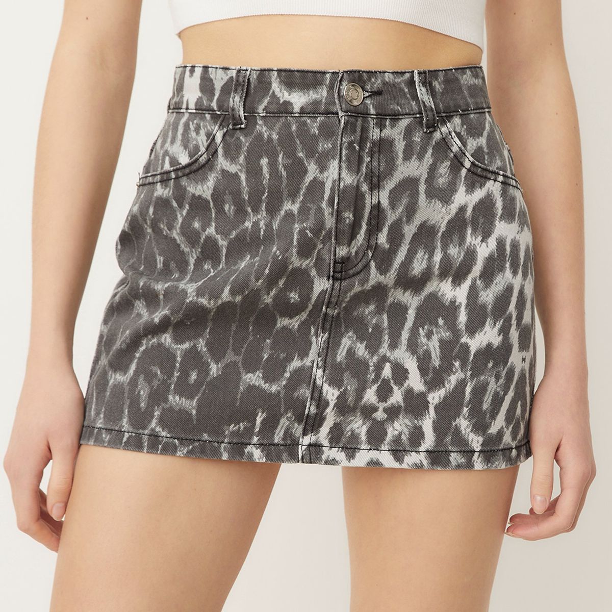 SYBILLA - Falda Mini Animal Print Denim Mujer Sybilla