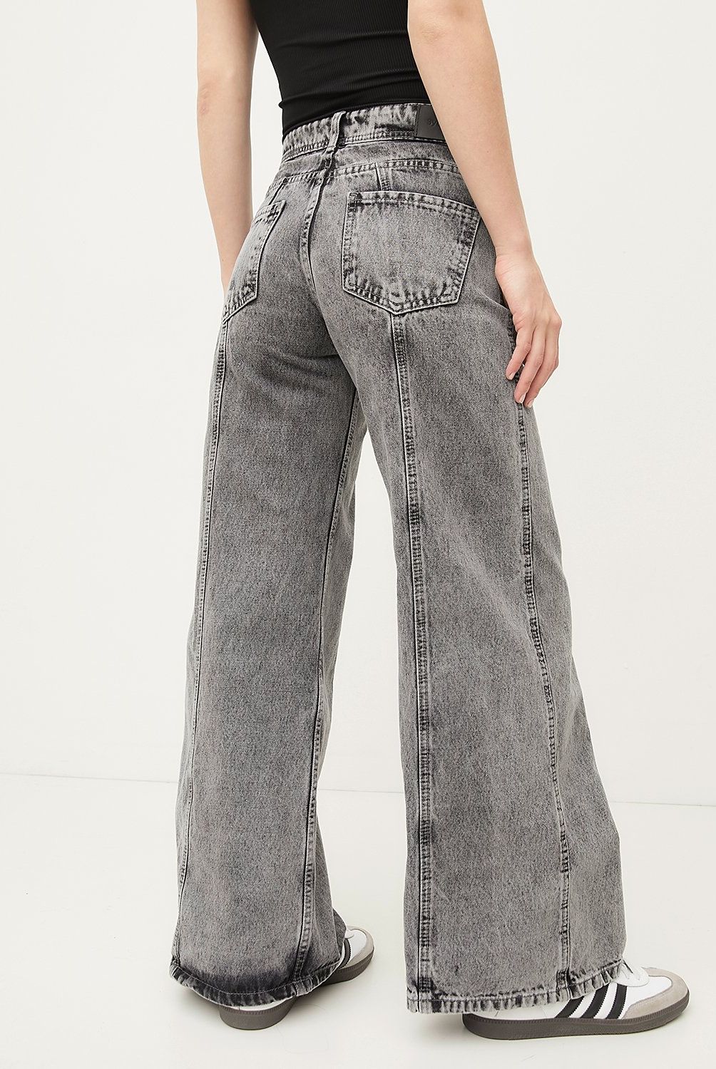 SYBILLA - Jeans Wide Leg Sybilla Tiro Medio Mujer Algodón Casual