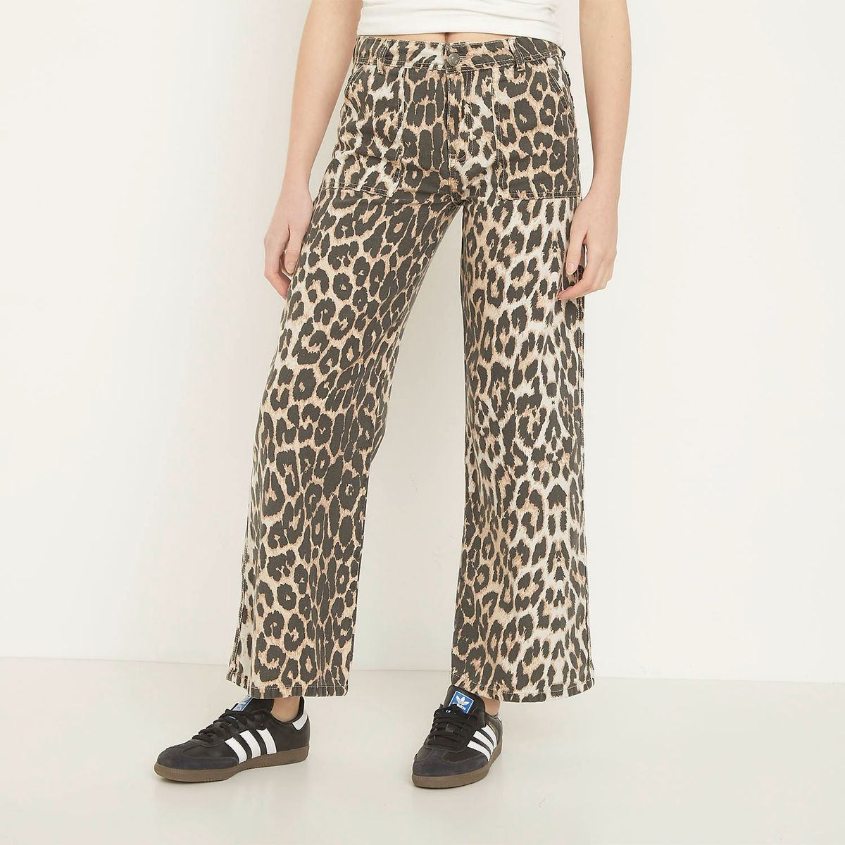 SYBILLA - Jeans Sybilla Tiro Medio Straight Mujer Animal Print Algodón