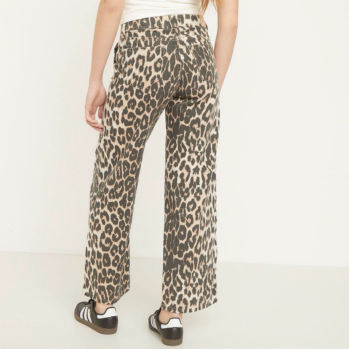 SYBILLA - Jeans Sybilla Tiro Medio Straight Mujer Animal Print Algodón