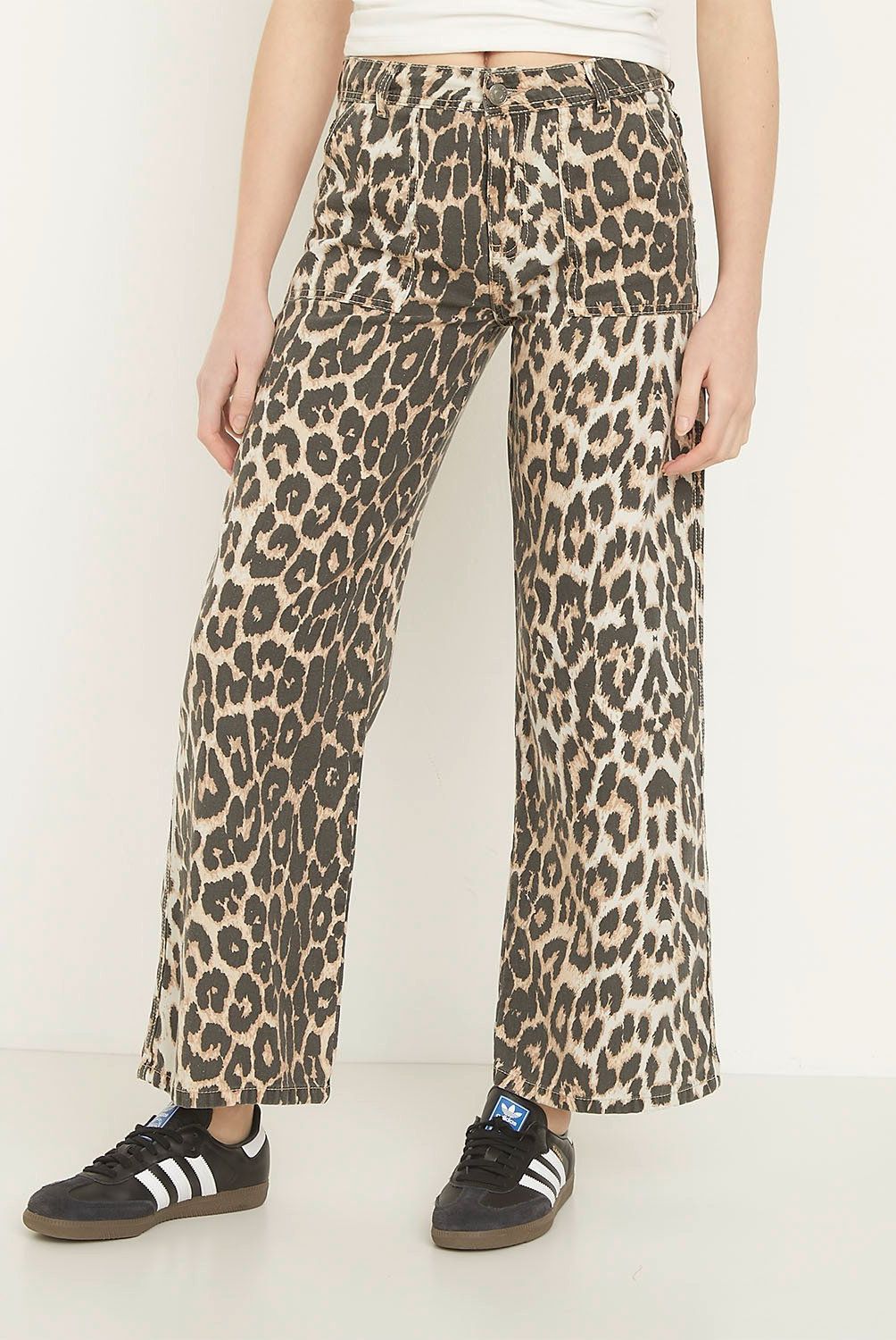 SYBILLA - Jeans Sybilla Tiro Medio Straight Mujer Animal Print Algodón