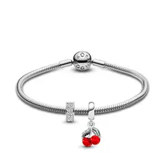 PANDORA - Pulsera Gift Set Clip Y Guinda De Plata Mujer