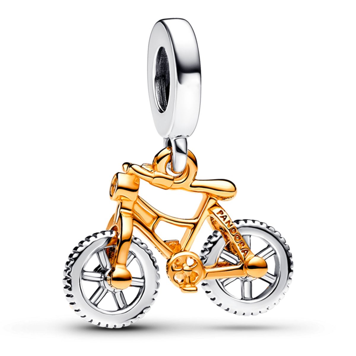 PANDORA - Charm Colgante Ruedas De Bicicleta Girando En Dos Tonos Mujer Pandora