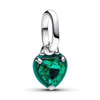 Charm Mini Chakra Corazón Verde De Plata Mujer