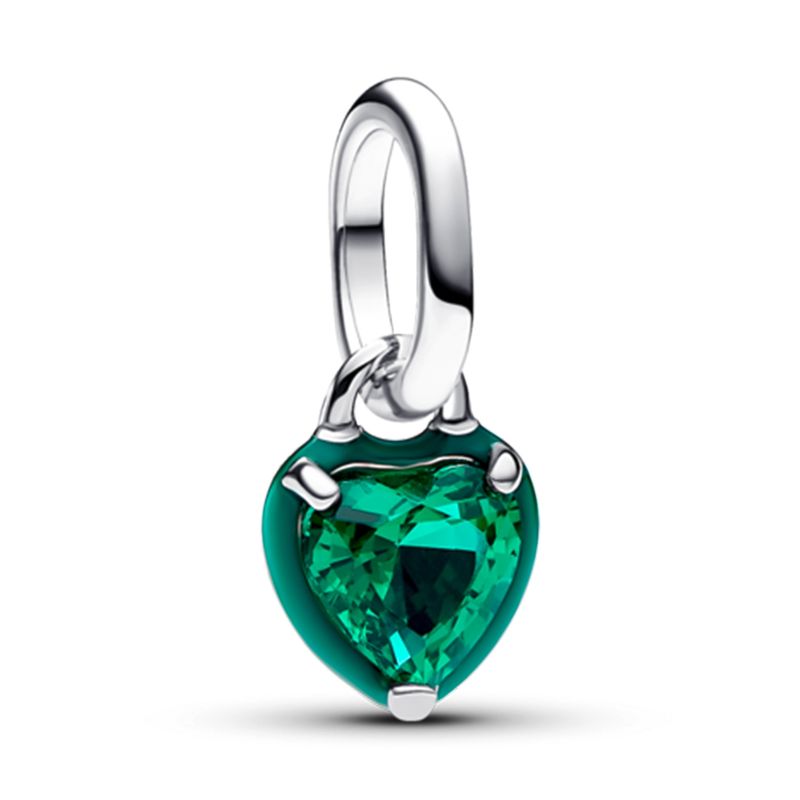 PANDORA - Charm Mini Chakra Corazón Verde De Plata Mujer Pandora