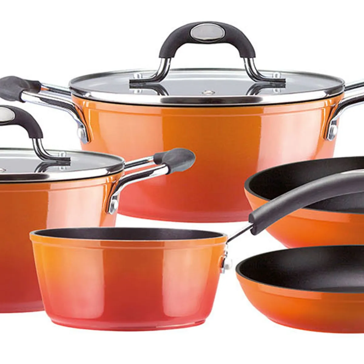 MARMICOC - Batería De Cocina Antiadherente Fuego 7 Piezas Marmicoc