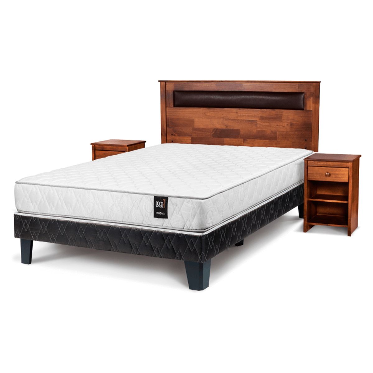 ROSEN - Cama Ergo T 2 Plazas + Muebles Ferrara