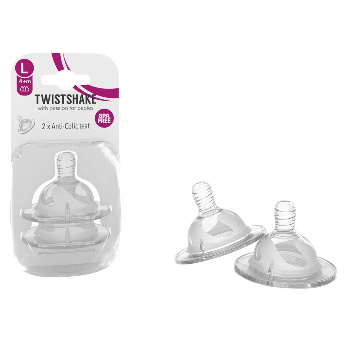 TWISTSHAKE - Tetinas Anti-Cólico 2 Uns L 4M Twistshake