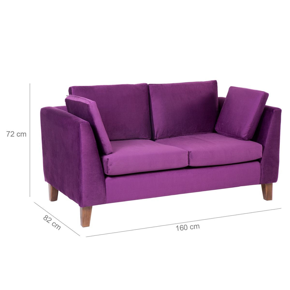 BARRA DESIGN - Sofa 2 Cuerpos 160 Tela Estocolmo Morado Barra Design