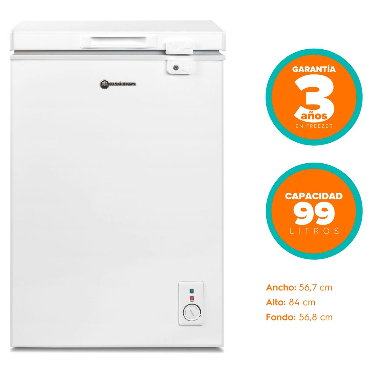 MADEMSA - Congelador Freezer Horizontal 99 lt M100