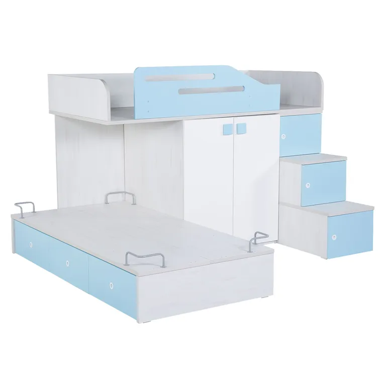 Cama Tren 223 1 Plaza Con Cajones Gri/Ce