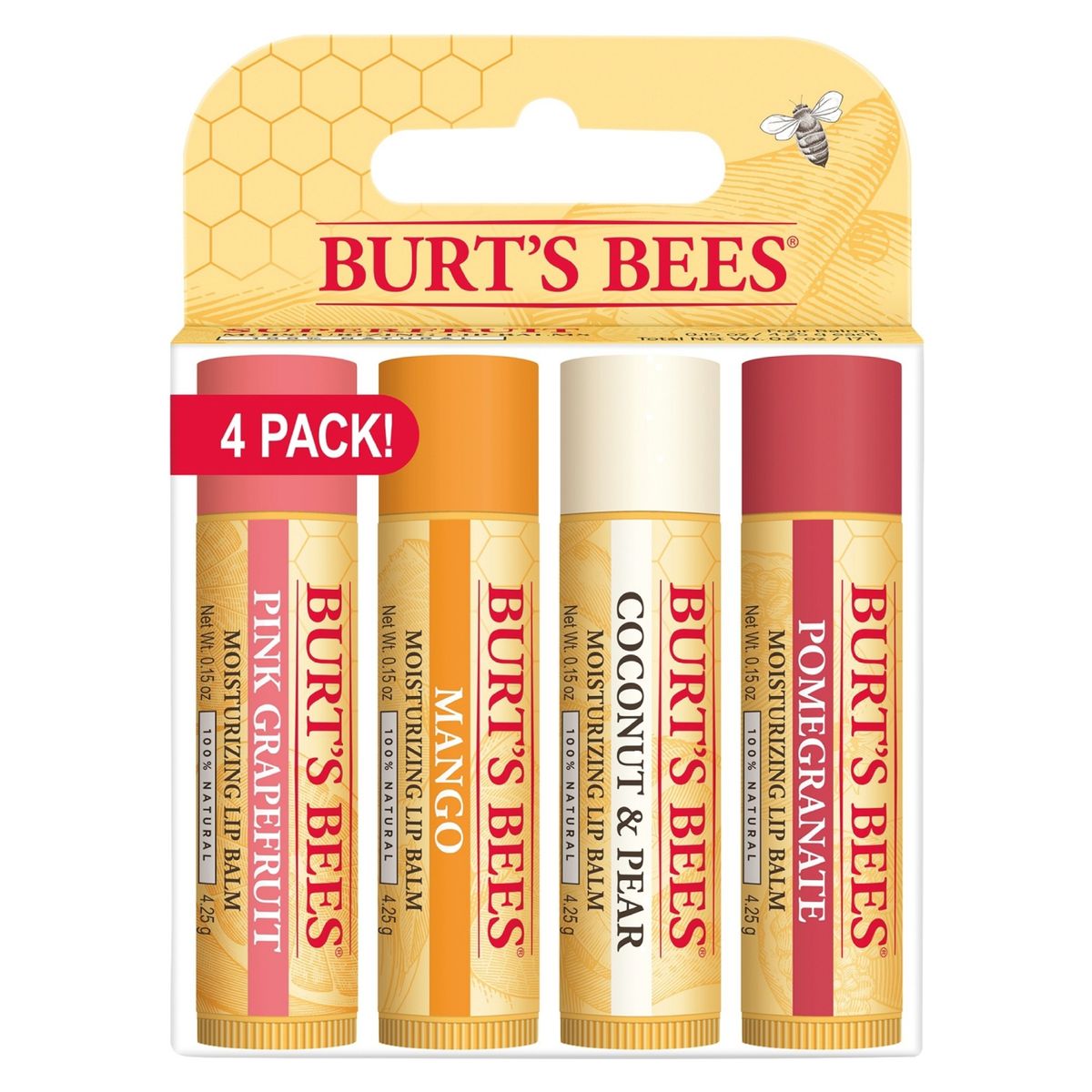 BURTS BEES - Balsamo Labial Burt's Bees Superfruit pack 4 Burts Bees