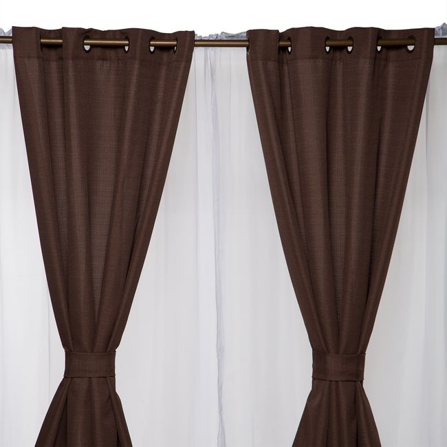 DORAL - Juego Cortina Rustica + Velo Crudo Doral