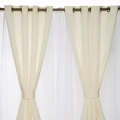 DORAL - Juego Cortina Rustica + Velo Crudo