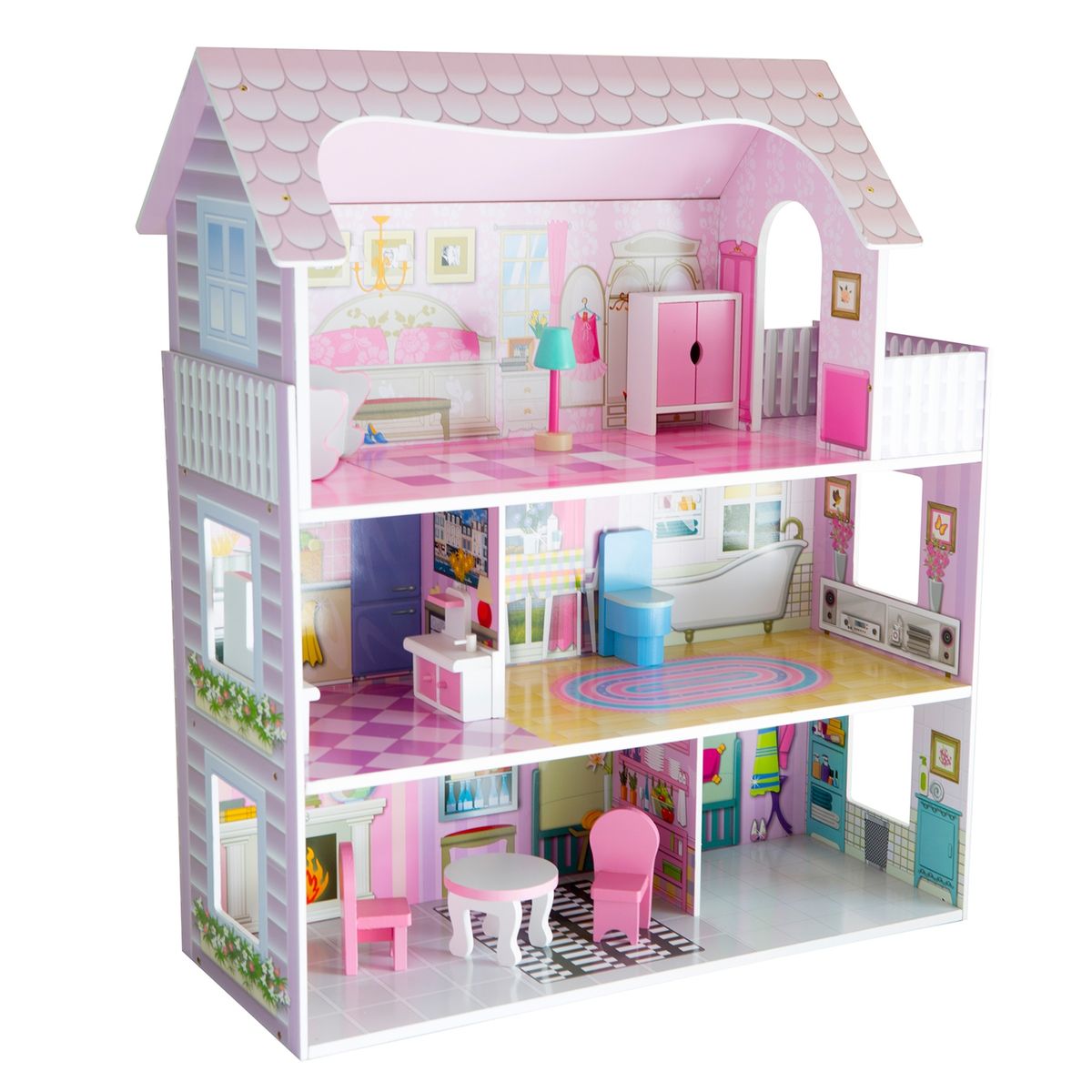 KIDSCOOL - Casa De Muñeca Pequeña De Madera Kidscool