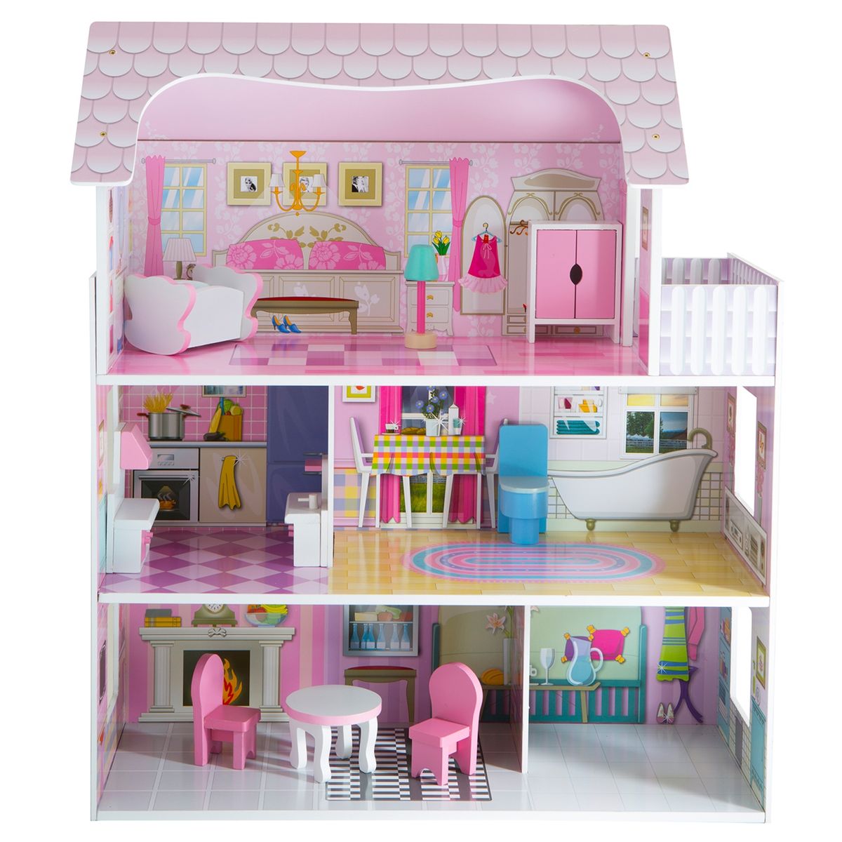 KIDSCOOL - Casa De Muñeca Pequeña De Madera Kidscool