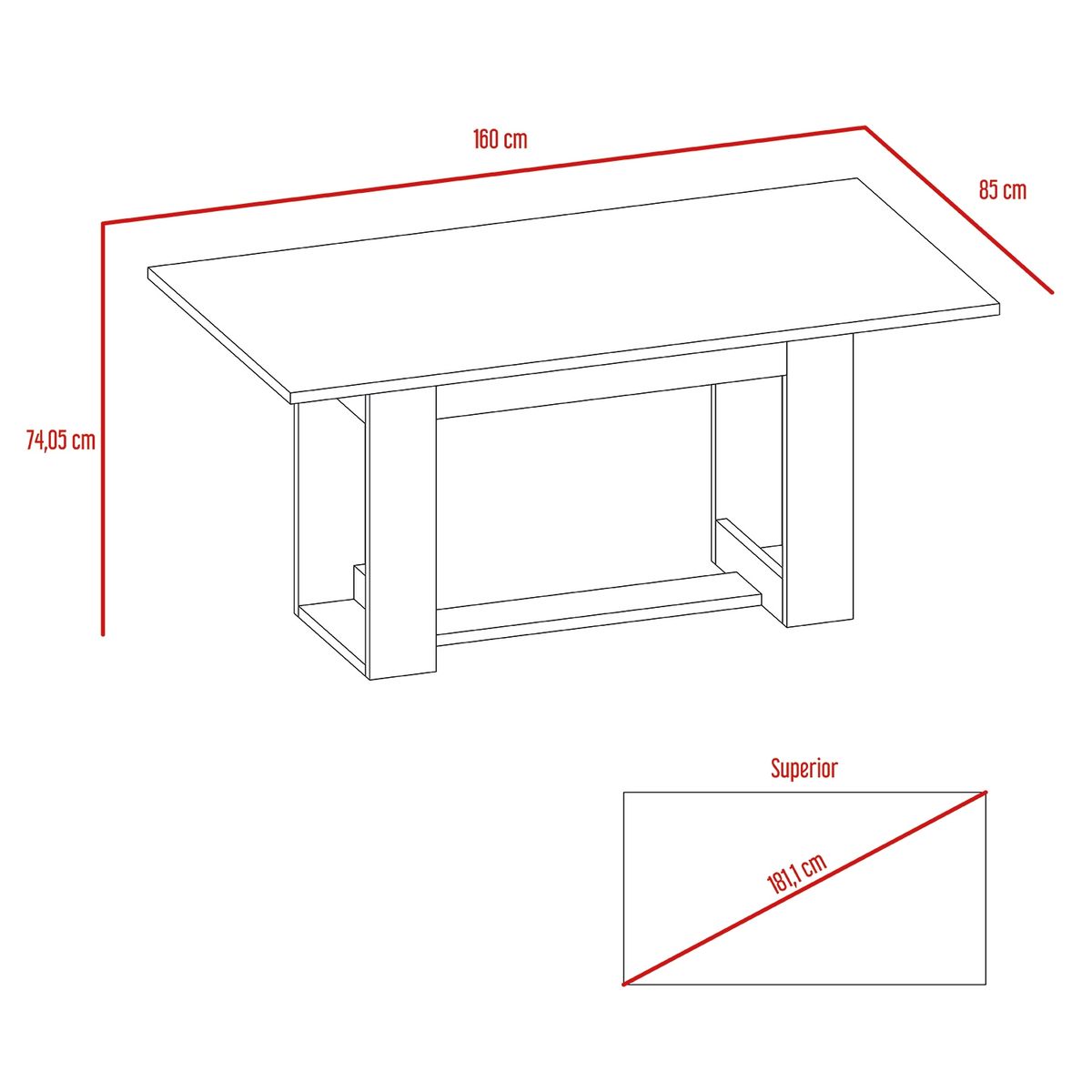 TUHOME - Mesa De Comedor 6 Puestos Volterra Tuhome