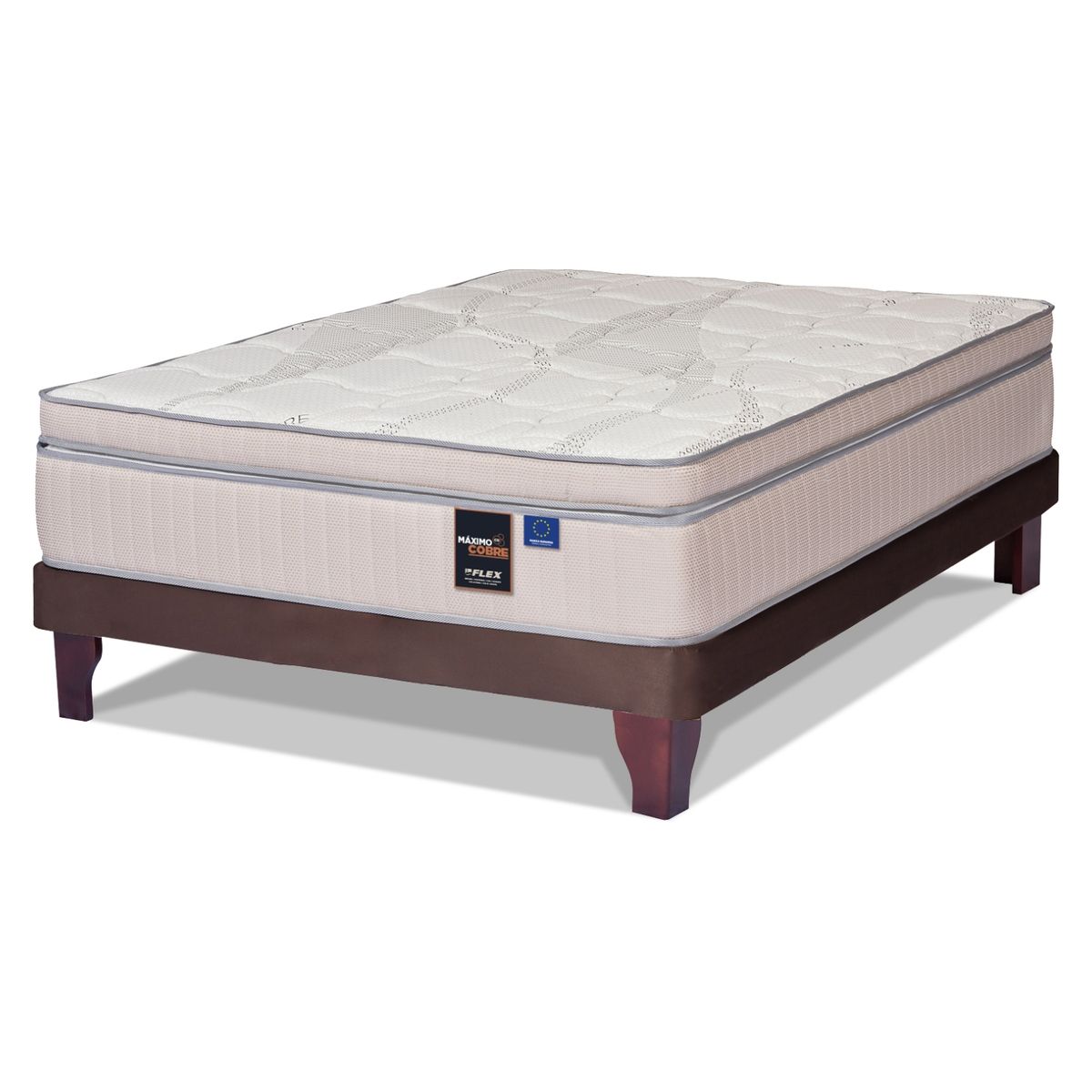 FLEX - Cama Europea Maximo Cobre 2 Plazas X 2.00Mt Base Normal Flex