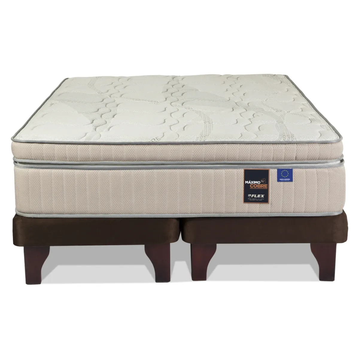 FLEX - Cama Europea Maximo Cobre 2 Plazas X 2.00Mt Base Dividida Flex