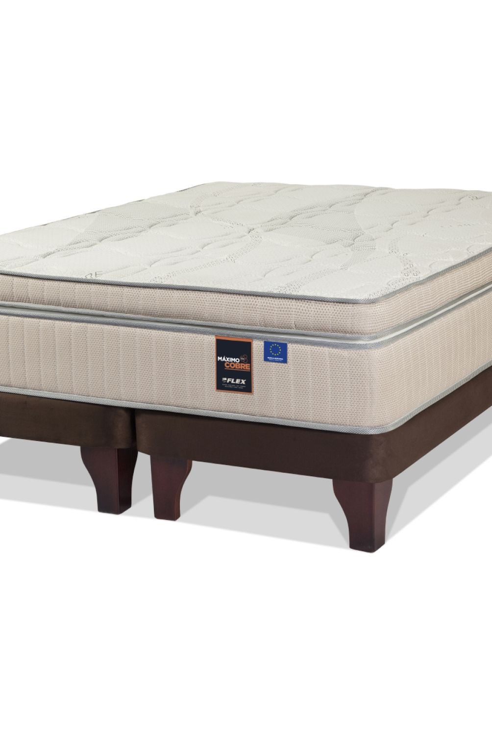 FLEX - Cama Europea Maximo Cobre King X 2.00Mt Base Dividida Flex