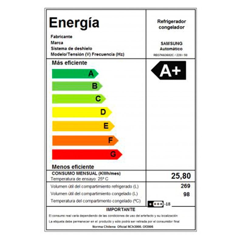 SAMSUNG - Refrigerador Bottom Freezer 367 lt RB37K63602C/Z  Black Glass