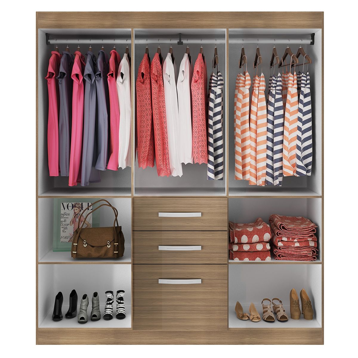 EXIT - Closet 6 Puertas 2 Cajones 1 Zapatero Bicolor Exit