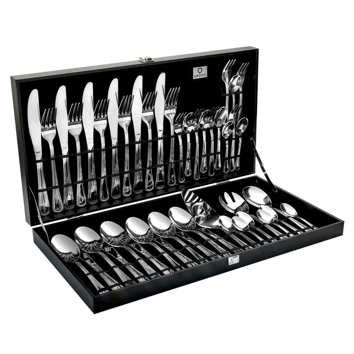 KRONS - Set De Cuchillería  45 Piezas Madera Windsor