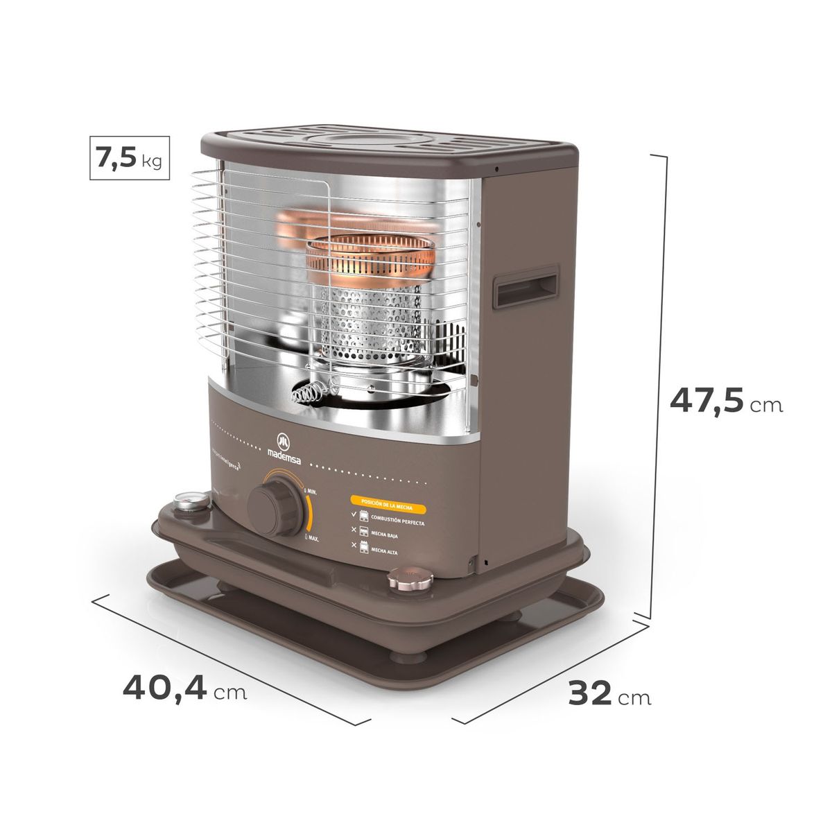 MADEMSA - Estufa a Parafina Mecha 2,6 kW FOGUITA PRO Mademsa