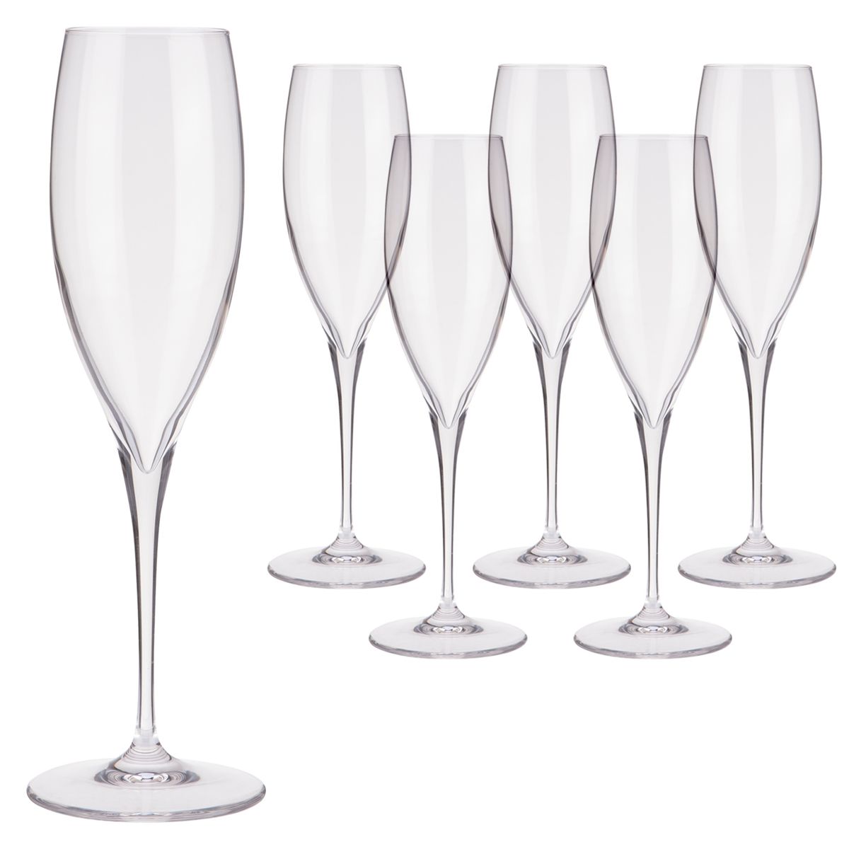 BORMIOLI - Set 6 Copas Champaña Cristal Premium Bormioli