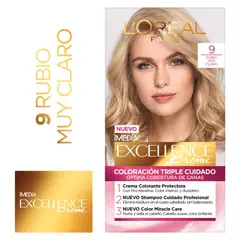 EXCELLENCE - Coloración Protección del Color Cabello Tinturado 9 Rubio Muy Claro