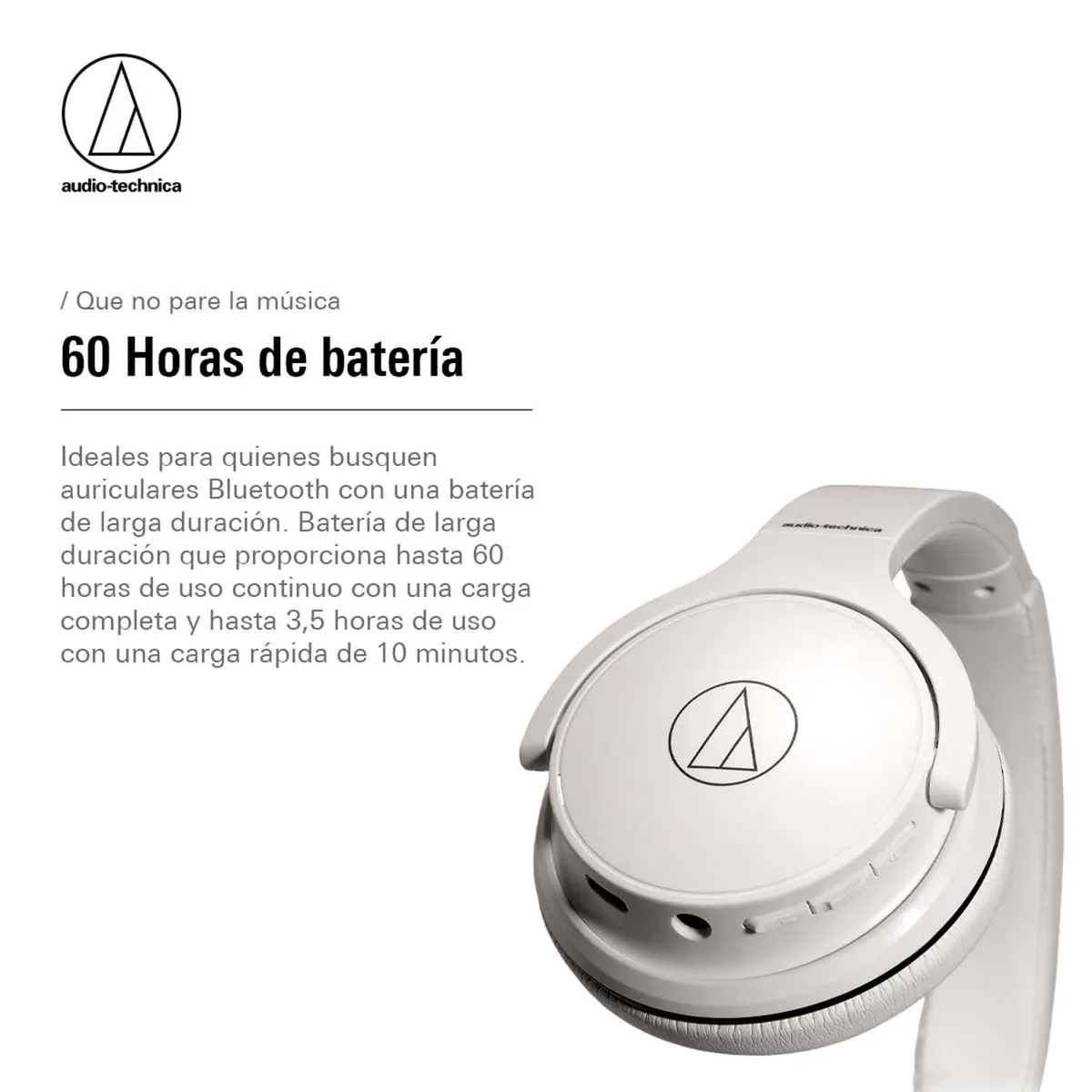 AUDIO TECHNICA - Audífonos Bluetooth Audio-Technica ATH-S220BTWH Blanco