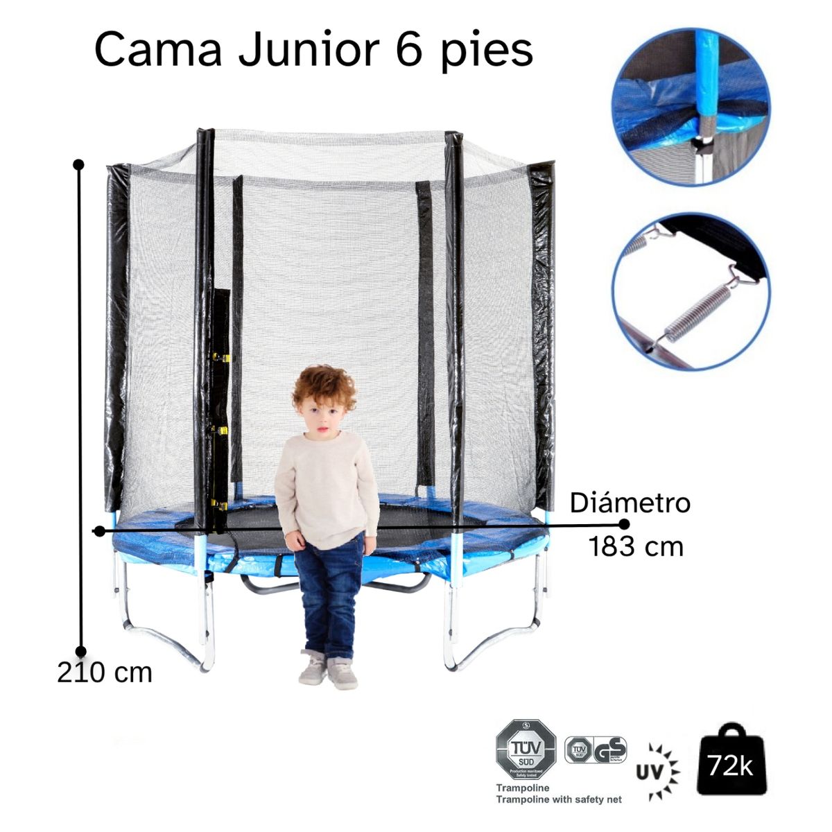 KIDSCOOL - Cama Elástica Junior 6 Pies Kidscool