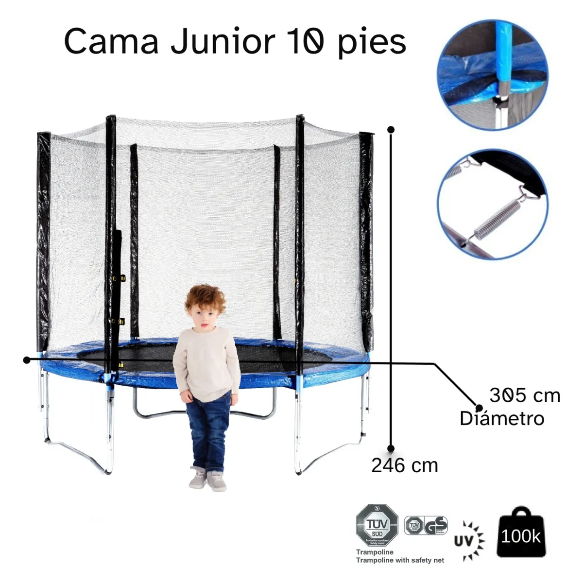KIDSCOOL - Cama Elástica Junior 10 Pies Kidscool