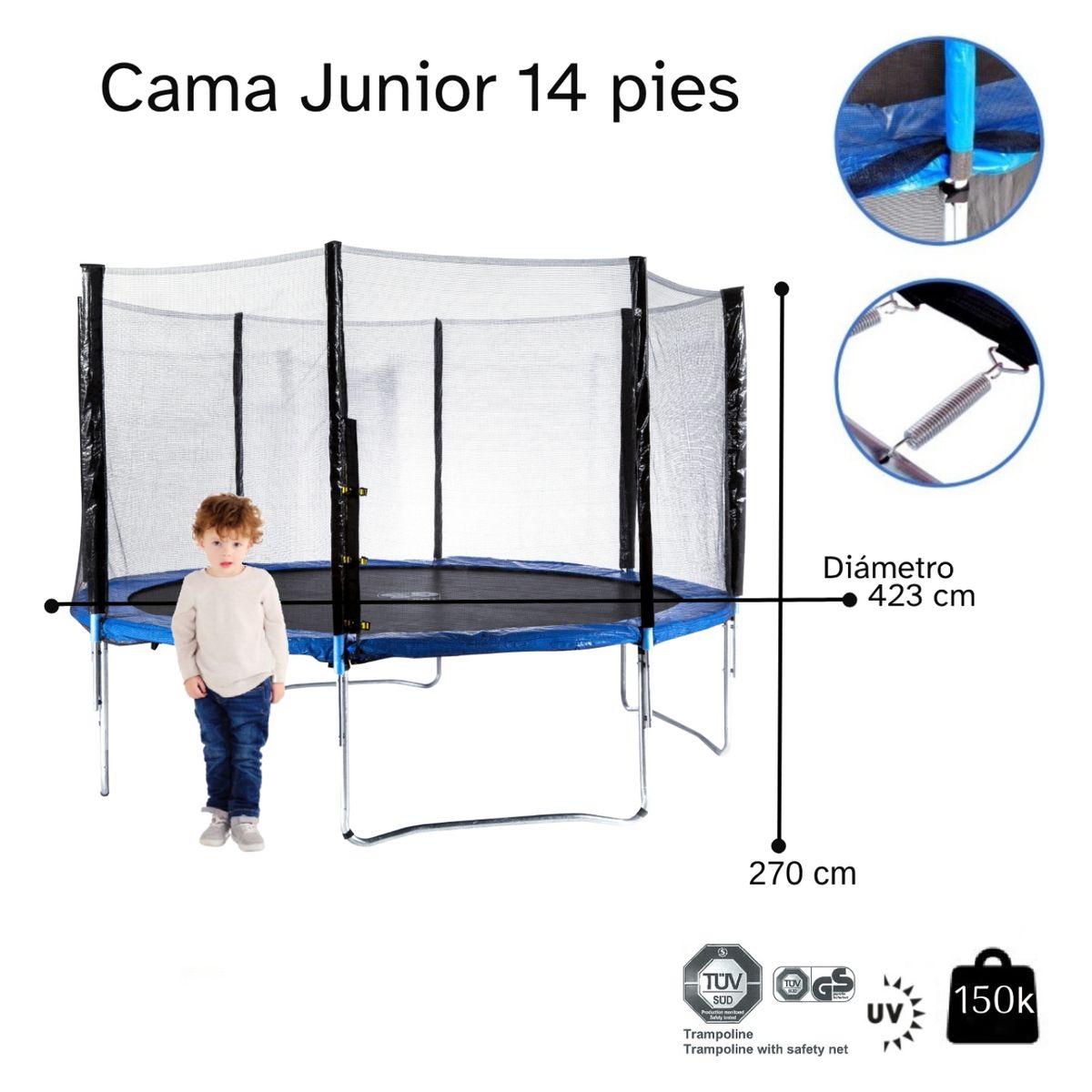 KIDSCOOL - Cama Elástica Junior 14 Pies Kidscool