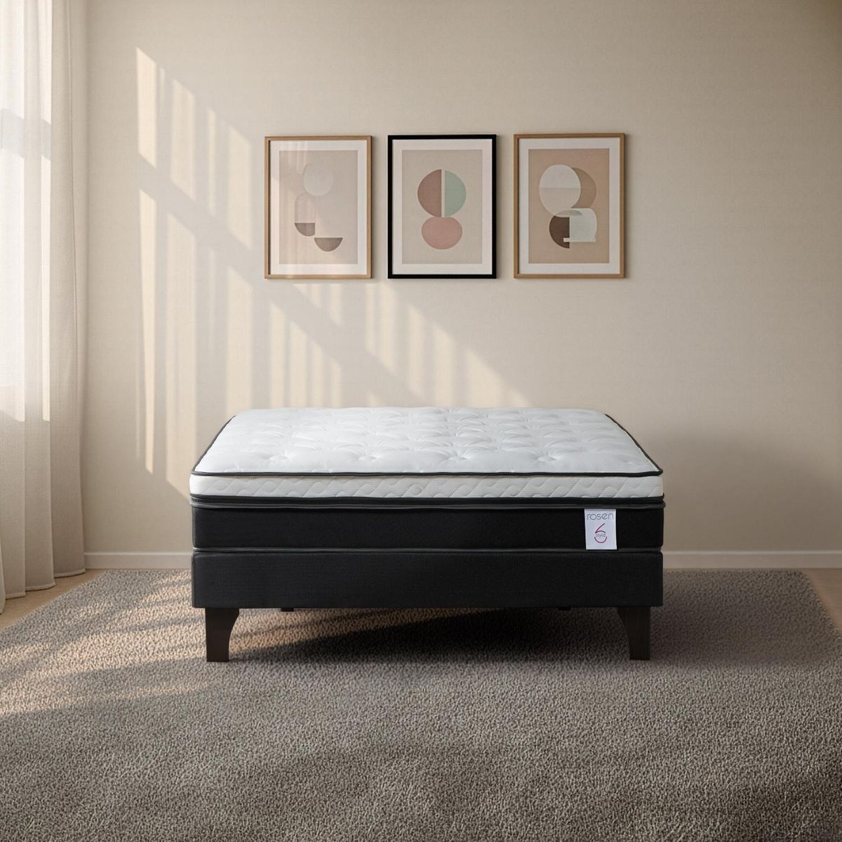 ROSEN - Cama Europea New Style 6 2 Plazas X 2.00Mt Base Normal Rosen