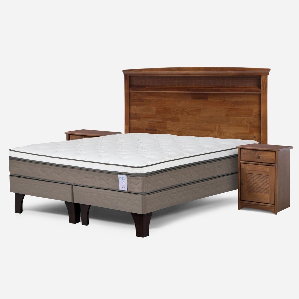 ROSEN - Cama Europea New Style 6 2 Plazas + Muebles Veneto Rosen