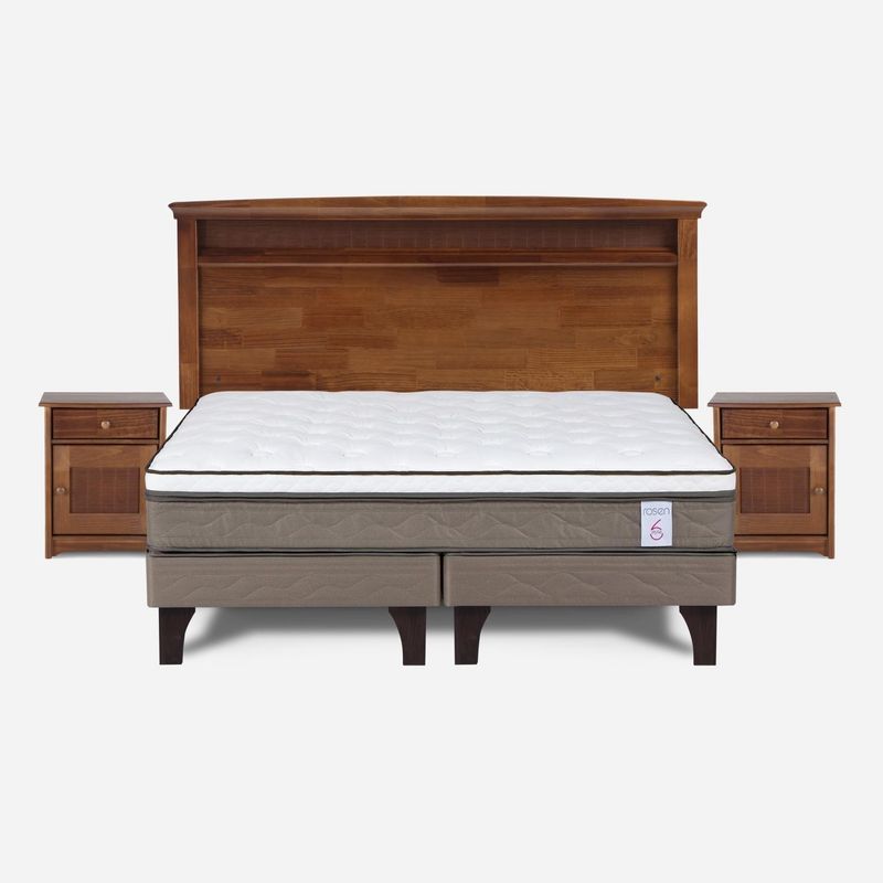 ROSEN - Cama Europea King New Style 6 + Muebles Veneto Rosen