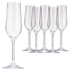 BORMIOLI - Set 6 Copas Champagne Cristal Titanio 200 ml Riserva