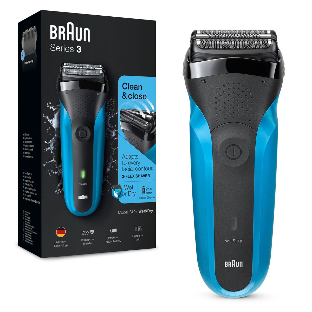 BRAUN - Afeitadora Eléctrica Húmedo Y Seco Series 3 Braun