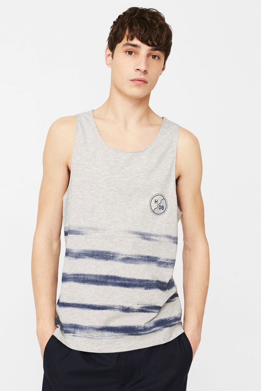MANGO MAN - Camiseta Tirantes Rayas