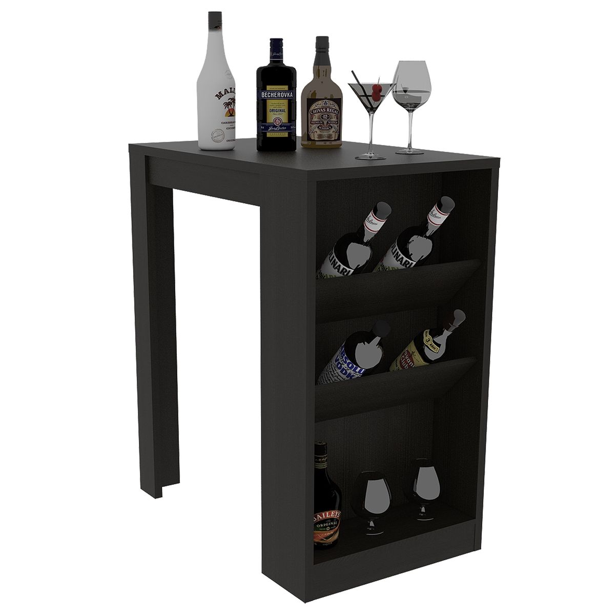 TUHOME - Mesa De Bar Syrah Wengue Tuhome