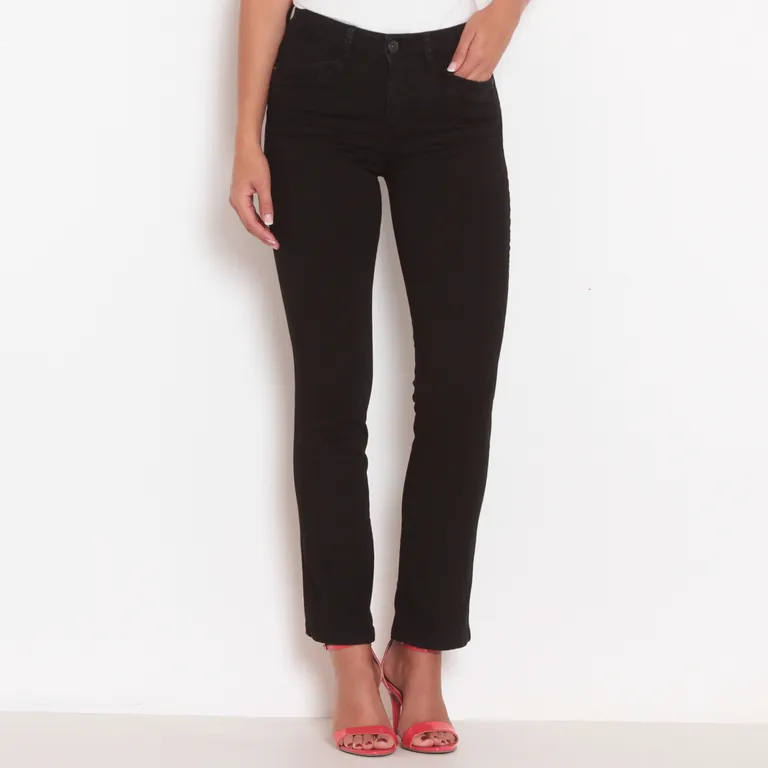 Jeans Straight Tiro Alto Mujer