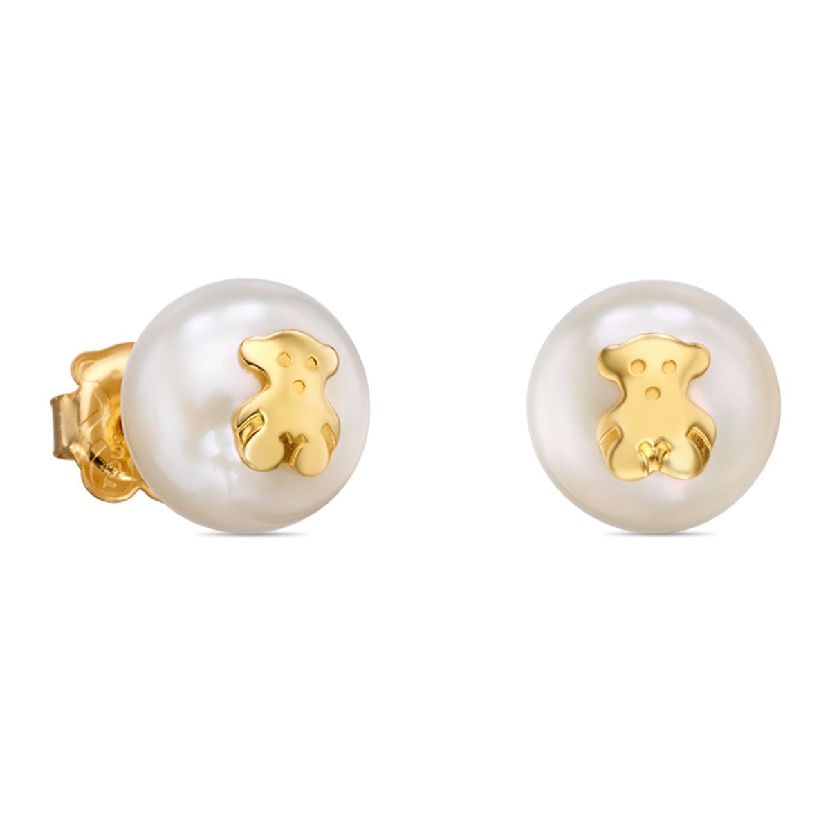 TOUS - Pendientes Perla Cultivada Motivo Oso De Oro Tous Bear