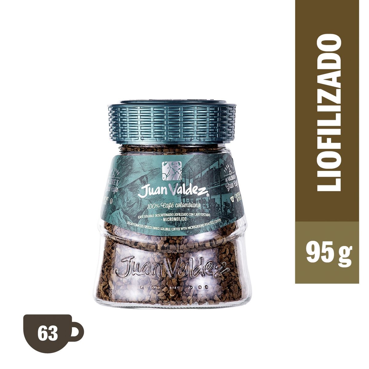 JUAN VALDEZ - Café Soluble Liofilizado Descafeinado 95 Gr Juan Valdez