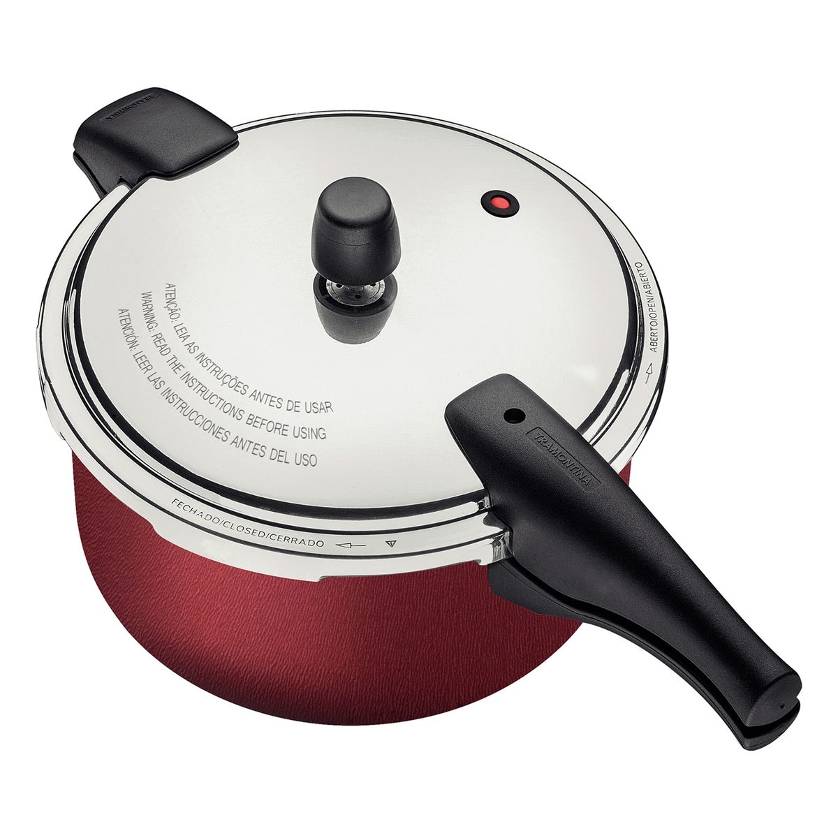 TRAMONTINA - Olla A Presión 6 Lt Roja Vancouver Tramontina