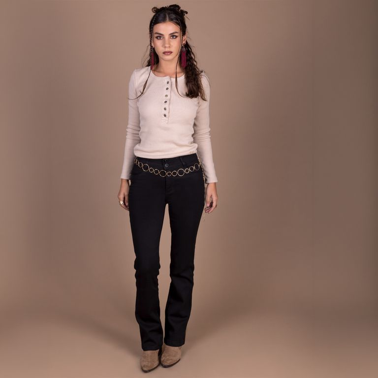 Jeans Skinny Tiro Medio Mujer